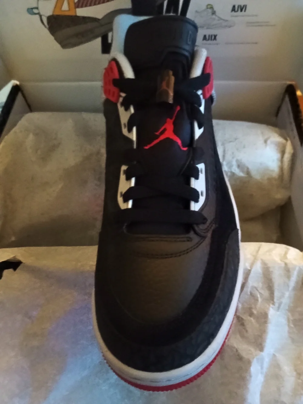 Jordan Men's Black, Red & White Sneakers